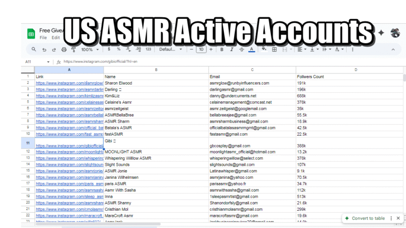 Get 50+ free Instagram ASMR accounts
