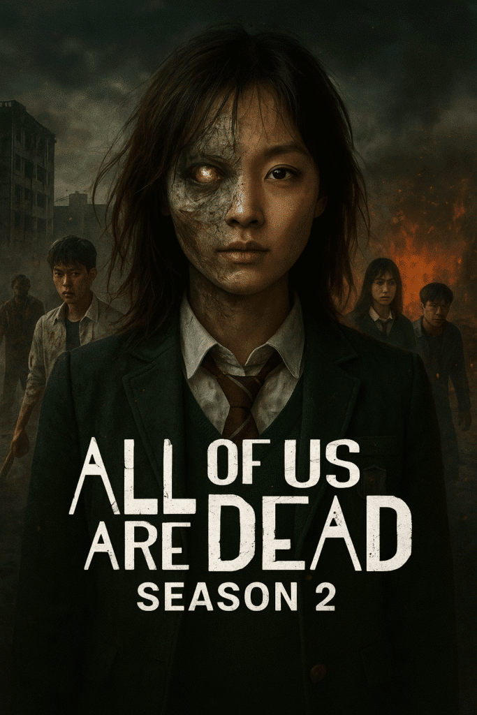 Nam-ra leading hybrid survivors in destroyed Korean city during All of Us Are Dead Season 2.