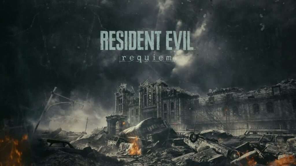 Resident Evil Requiem official artwork showing dark horror setting