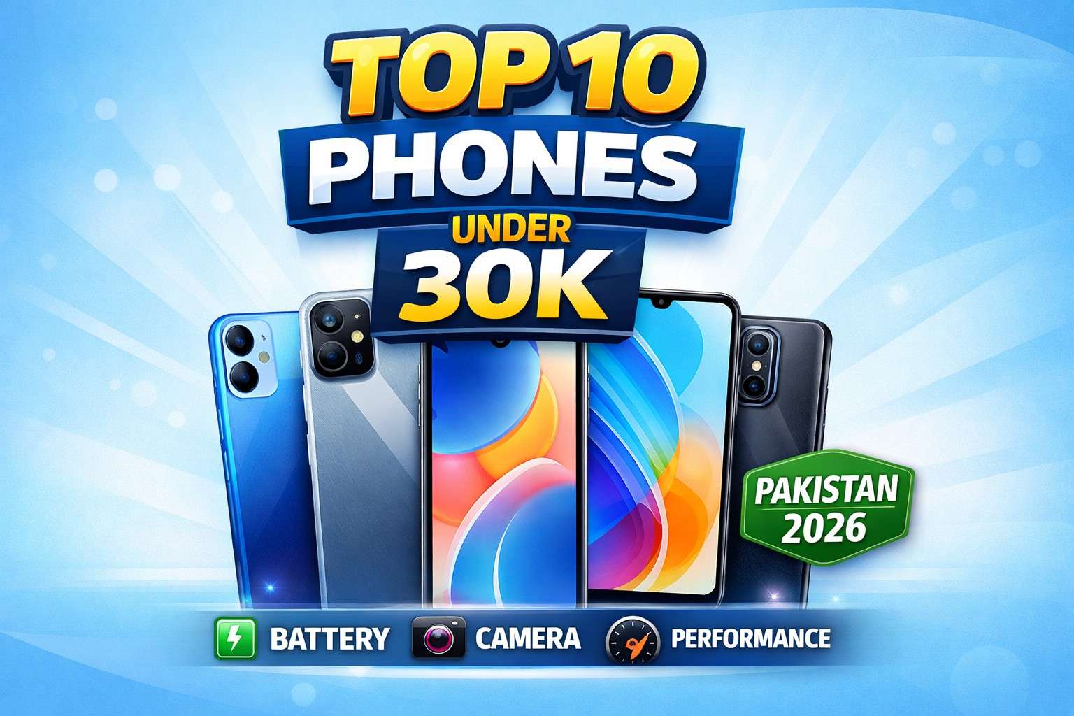 Best Phones Under 30,000 PKR in Pakistan 2026 – Top 10 Budget Smartphones with Best Battery, Camera and Performance